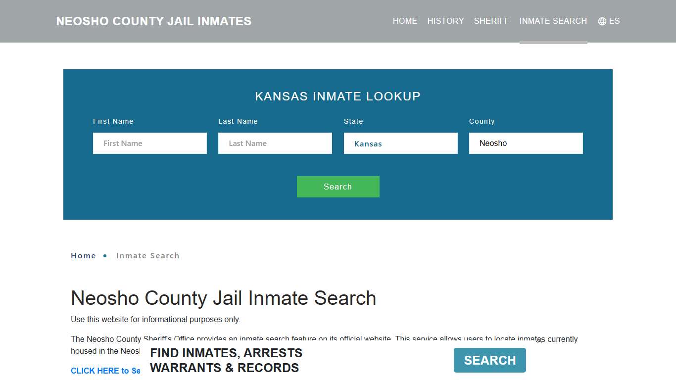 Neosho County, KS Detainee Lookup